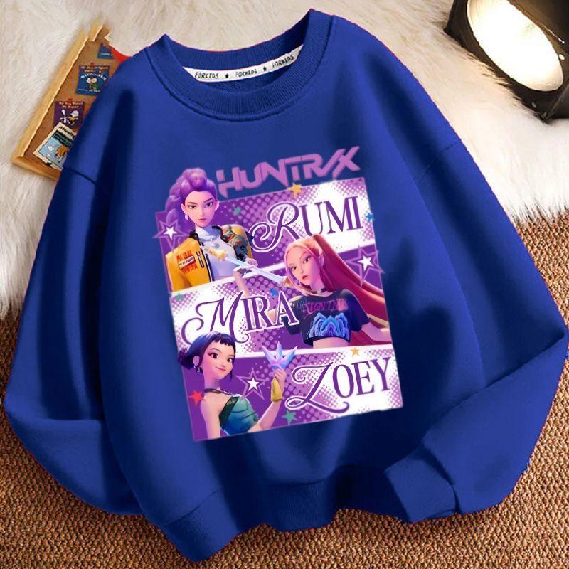 Children's Witch Hunt Team Round-neck Hoodies for Autumn and Winter, Long-sleeved Casual Jackets for Boys and Girls