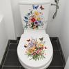 Çiçek Desenli Tuvalet Çıkartmaları Banyo Dekorasyon Çıkartmaları Dekor Kendinden Yapışkanlı Duvar Kağıdı Çıkarılabilir PVC Su Geçirmez Çıkartma