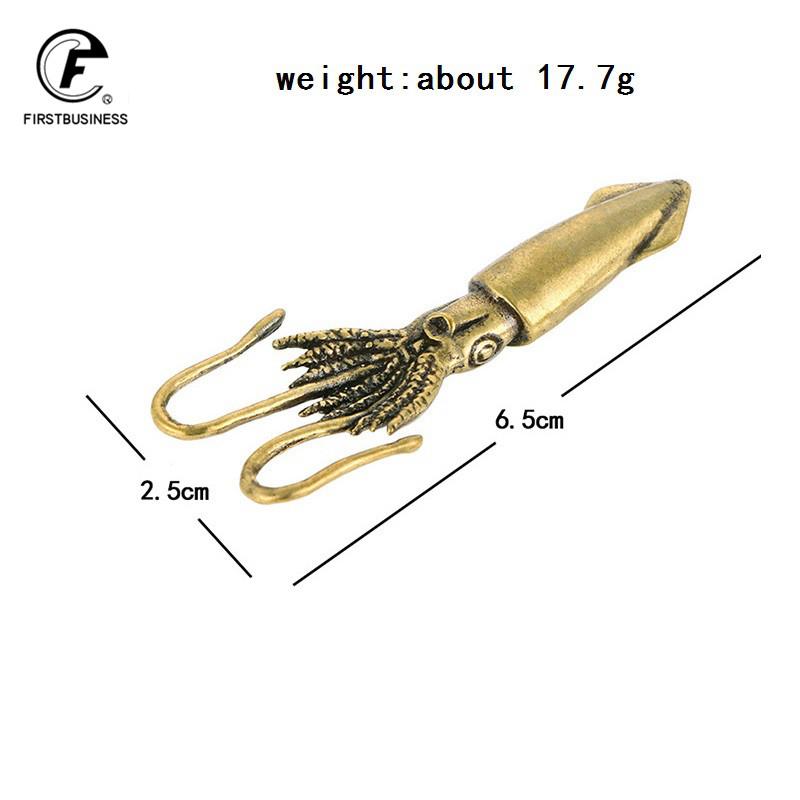 

Antique Squid Figurines Miniatures Solid Brass Sea Animal Statue Tea Pet Desk Ornament Lucky Home Decorations Accessories Crafts