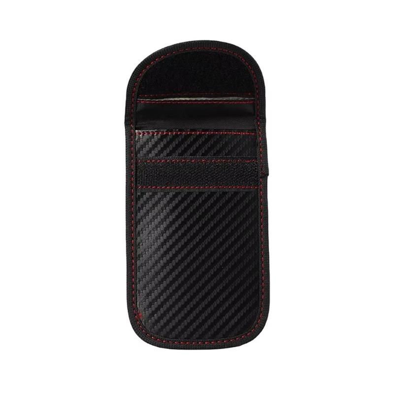 Key Fob RFID Blocking Bag Double Layer Carbon Fiber Anti-Scratch Car Key Cage Protector for Vehicle Drivers Travel Use