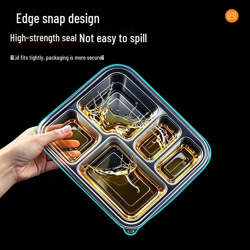 Mengdong Disposable 5-Compartment Lunch Boxes