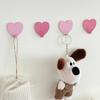 5Pcs Self Adhesive Wall Clothes Towels Hanger Pink Heart Shape Hook Stainless Steel Sticky Key Hooks Child Cute Room Decor Hook