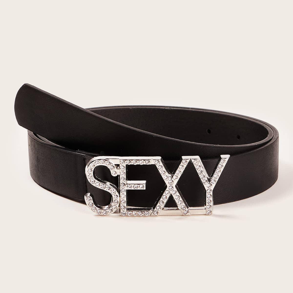 

Новые буквы с бриллиантами, сексуальная бриллиантовая пряжка, простой ремень на кнопке, модный ремень из полиуретана для женщин, европейский и американский модный ремень