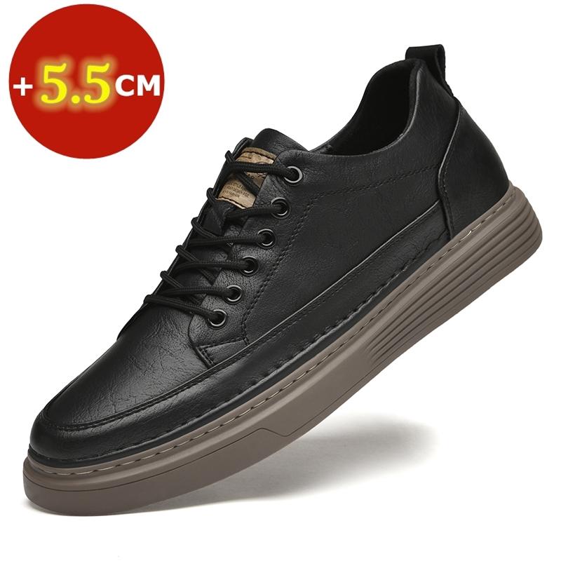 High-quality Cow Leather Spring Summer Heightening Shoes Elevator Shoes Men Height Increase Insole 5.5CM Sneakers Sport Shoes