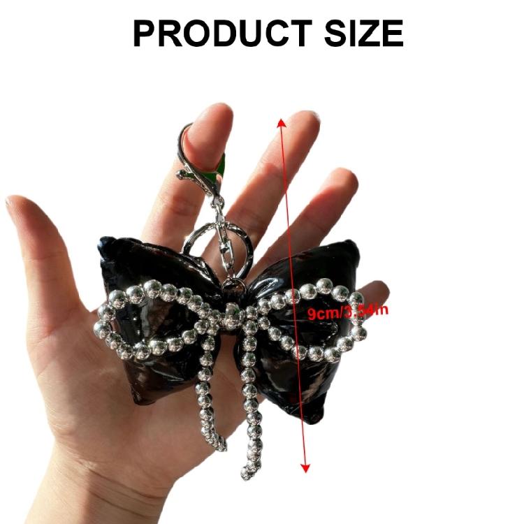 Beaded Bowknot Key Rings Elegant Handbag Charm with Beaded Rope Multipurpose Bag Charm Perfect for Women Accessories