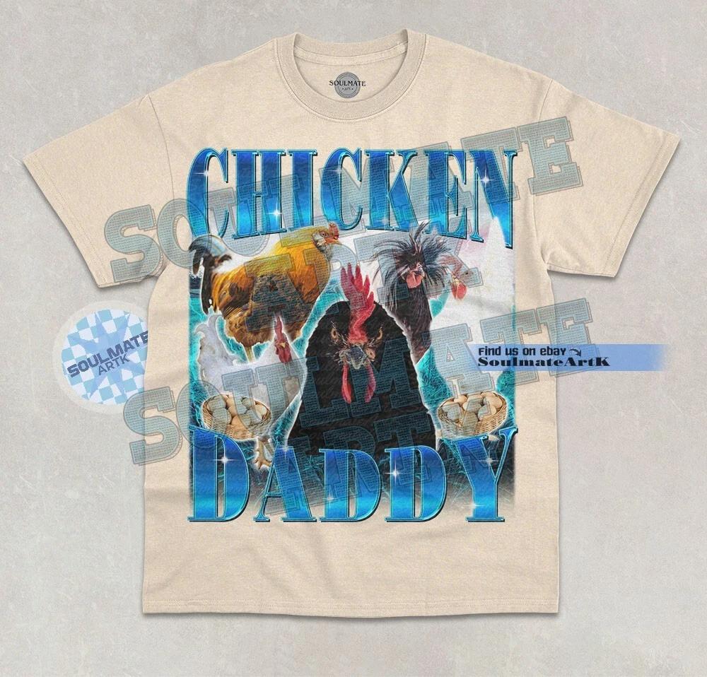 Chicken Daddy T-Shirt Chicken Owner Farm Farmer Graphic Bootleg Unisex Shirt L