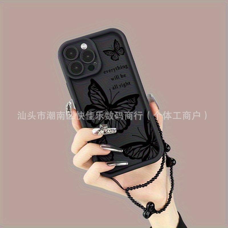 Black Butterfly Applies To Apple 17Pro Mobile Phone Case 11 New iPhone16Pro All-inclusive Anti-drop 13/14/15