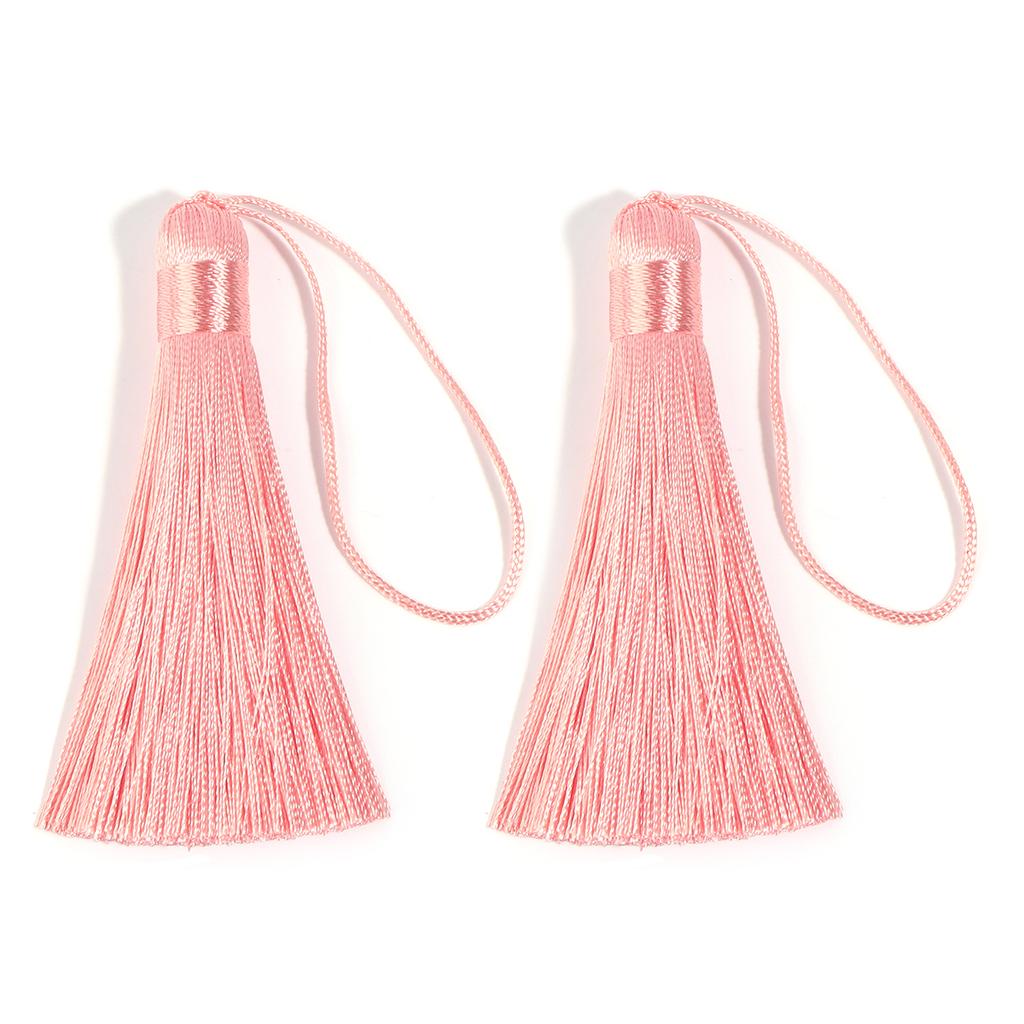 6pcs 82cm Long Silk Tassel Fringe Brush Handmade Soft Mini Tassels with Loops For DIY Craft Jewelry Making Souvenir Bookmark