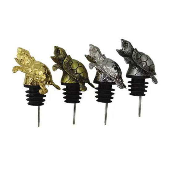 Turtle Wine Pourer Metal Decanter Spout with Drip-Free Design Elegant Bar Accessory
