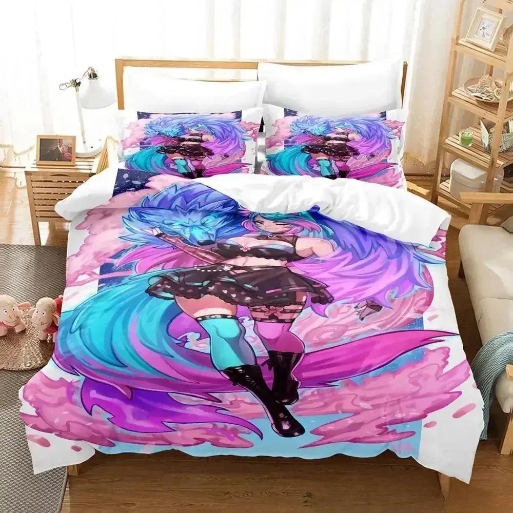 Neues sexy Mädchen Silvervale Vtuber Bettwäsche-Set Schlafzimmer Weiche Moderne Tagesdecken Bequeme Bettbezüge Bettdeckenbezüge Und Kissenbezüge