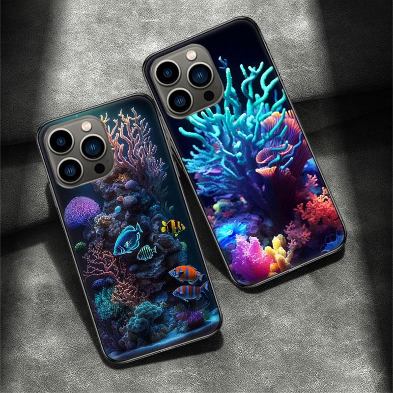Coral Reefs and Their Small Fish Phone Case For Apple Iphone 16E 16 Pro Max 15 Plus Soft 13 12 Mini Cover 11 14 Pro Max Capa 8 7