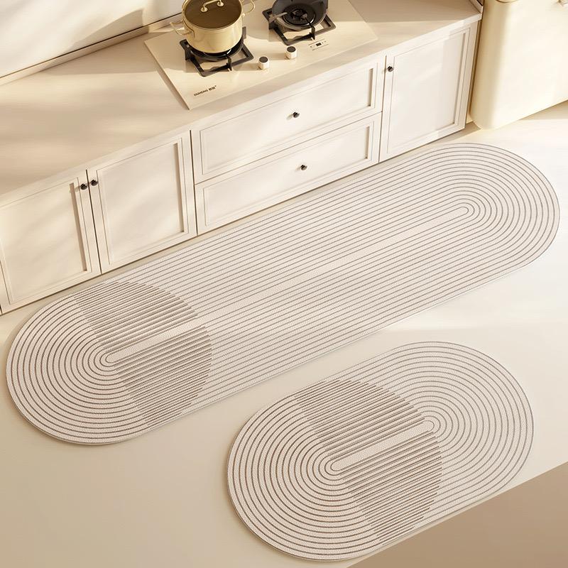 VIKAMA1/2PCS Wabi-Sabi Kitchen Diatomaceous Mud Floor Mat Non-Slip Waterproof Long Strip Foot Mat Bathroom Door Mat Home Decor