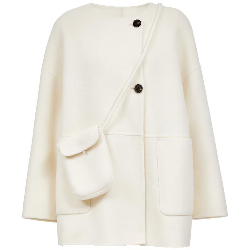 

VEROMODA Women s Pure Wool Drop-Shoulder Overcoat with Crossbody Bag L