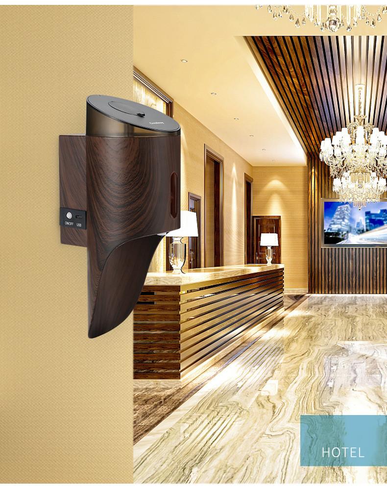 Unique Automatic Liquid Soap Dispenser Hand Soap Dispenser with Infrared Motion Sensor Deep Wooden Surface
