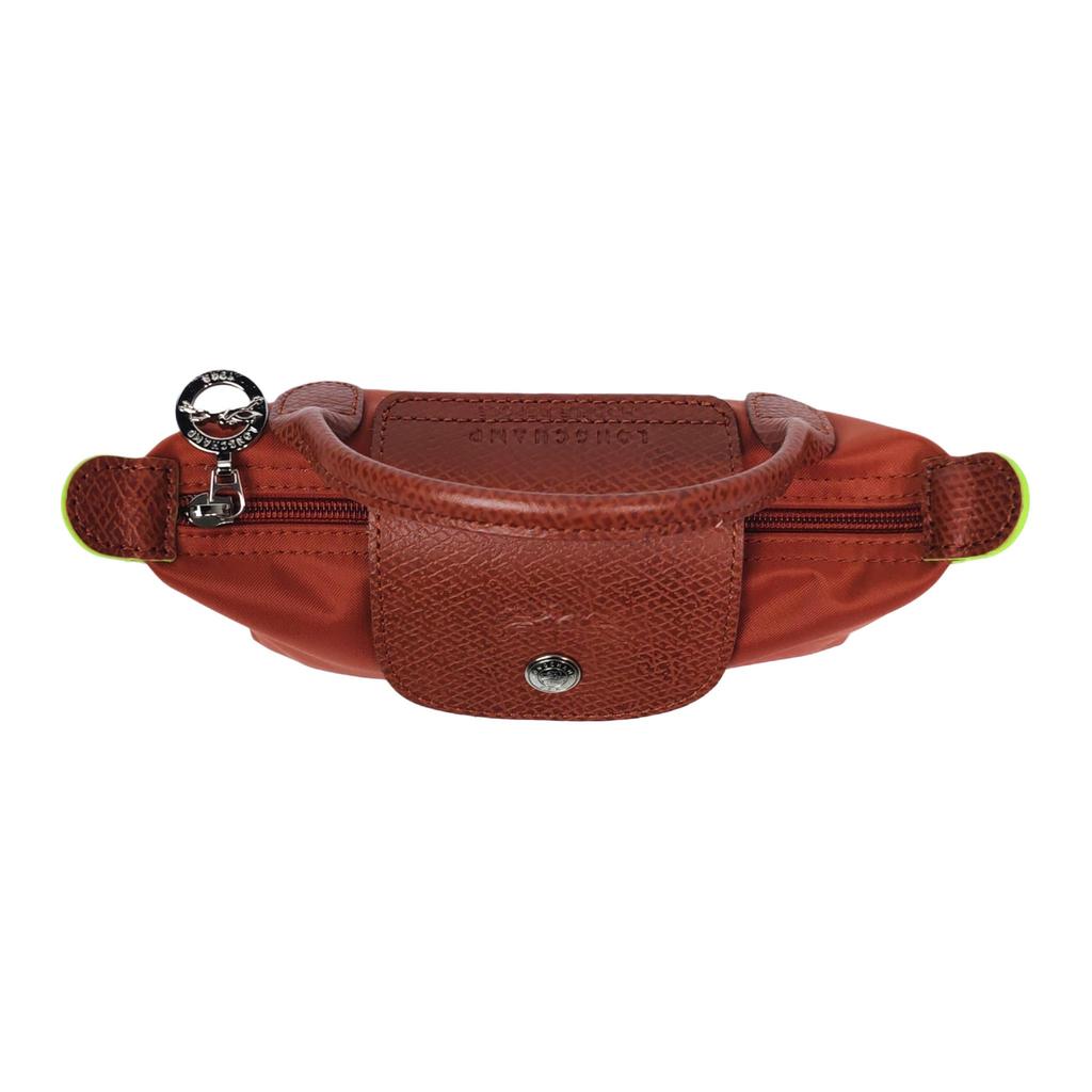 Longchamp Le Pliage Green 17 Short Handle Foldable Canvas Tote Bag Small Women Tote Bags Brown 34175919404