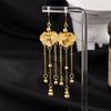 Chinese Retro Personality Earrings: Fu Character, Cloud & Gourd Tassel Design