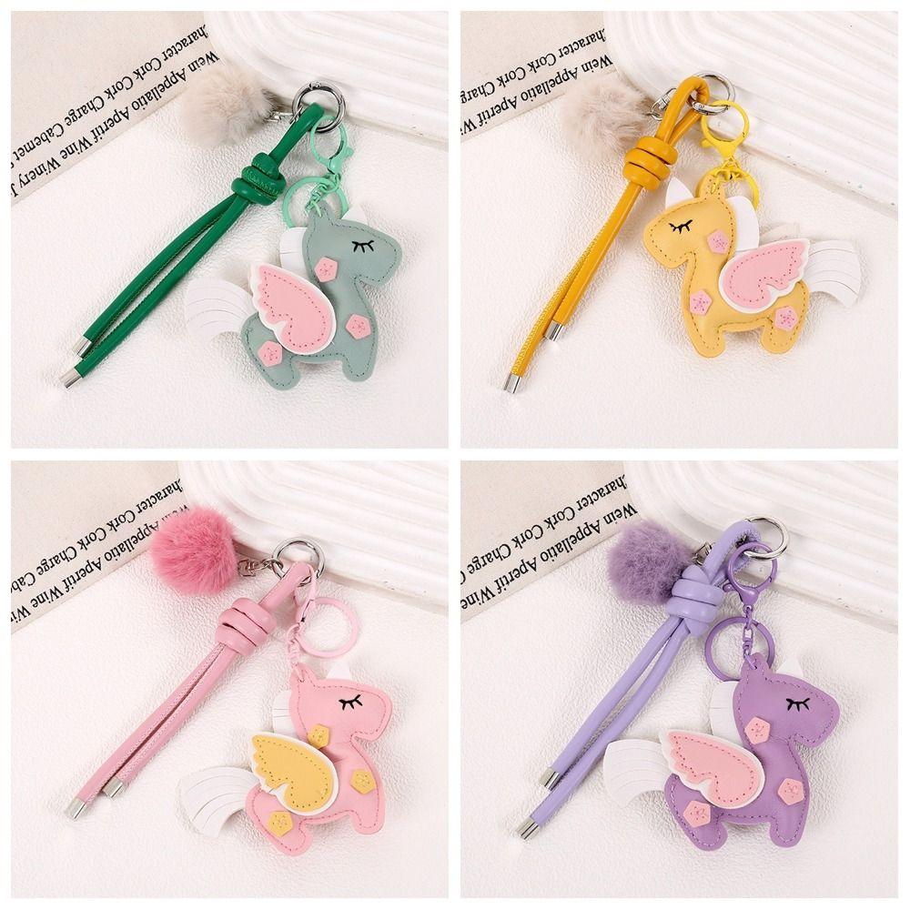 Cartoon Zodiac Pony Bag Pendant Elegant Chinese New Year Gift Kawaii Horse Keychain Birthday Gift