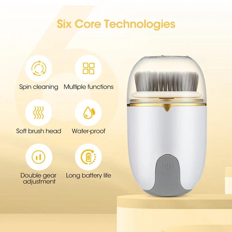 3 in 1 Facia Cleansing Brush Massager Deep Electric Vibration Cleansing Brush Pore Blackhead Remover SkinCare Exfoliating Beauty