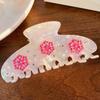 Elegant Iridescent Hair Claw Rhinestone Acrylic Hair Claw Creative Snowflake Shark Clip  Girls