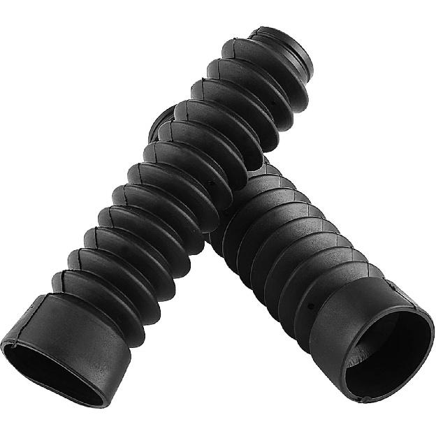 1 Pair Rubber Fork Cover Gaiters - Motorcycle Front Fork Cover Gaiters Boots Shock Damping Dust Cover 205 x 42mm (Black)