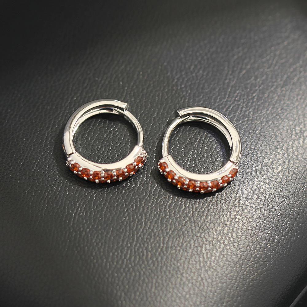 European and American Niche Classic Versatile Diamond-encrusted Small Earrings, Studs, Simple and Delicate Multi-color Small Ear Buckles, Versatile Ea