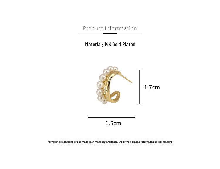 Korean Style Pearl Hoop Earrings: Silver Needle Studs for Women - Luxurious Autumn/Winter Bridal Jewelry with High-End Appeal.