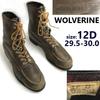 WOLVERINE Leather Lace-Up Work Boots Vintage Size 12D 29.5-30.0 Brown 1000 Mile(USED)