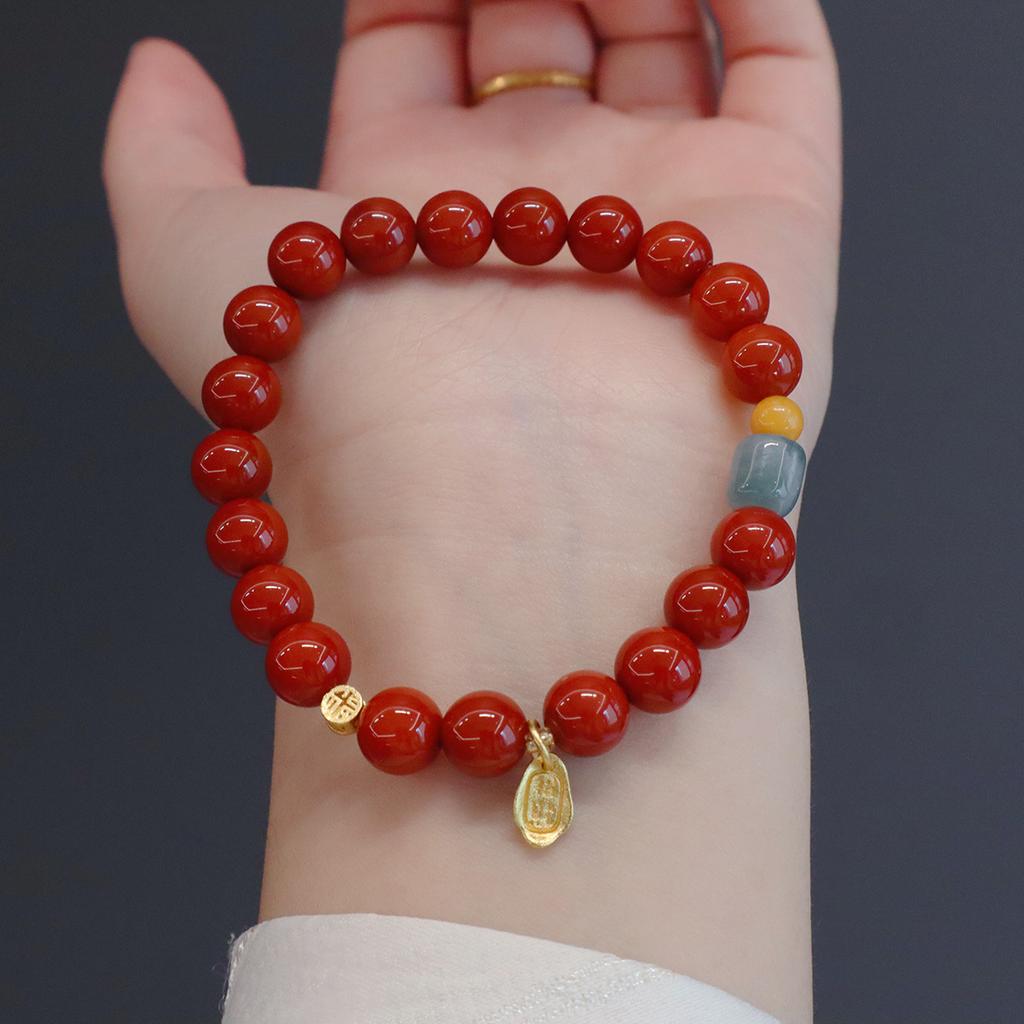 Natural Nanhong Agate Braceletfashion Women Daily Jewelry Gift