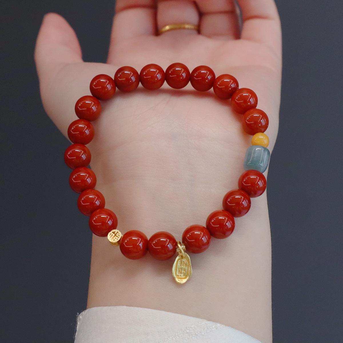 Natural Nanhong agate braceletfashion women daily jewelry gift