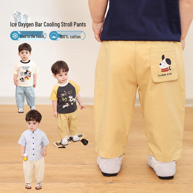 LUSON Летние тонкие хлопковые повседневные брюки для мальчиков 120