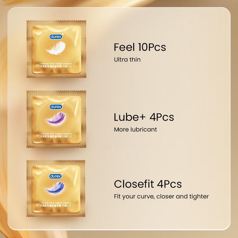 Durex Fetherlite Condom ultra-thin Premium 3 in 1set for Adult Sex  18 pieces