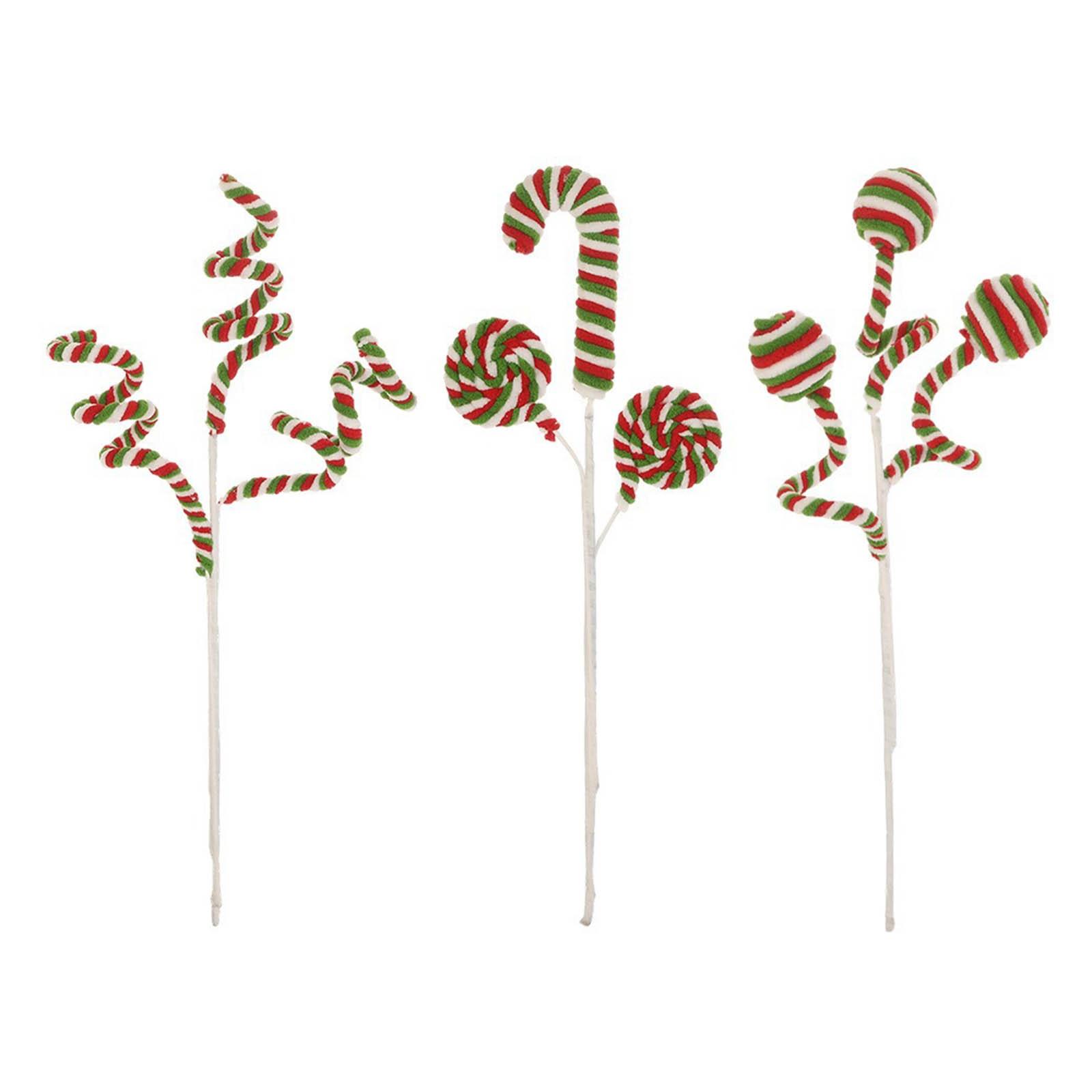 

Decoration Plush Stick, Handmade DIY Candy Long Branch Christmas Tree Decoration Pendant One Size