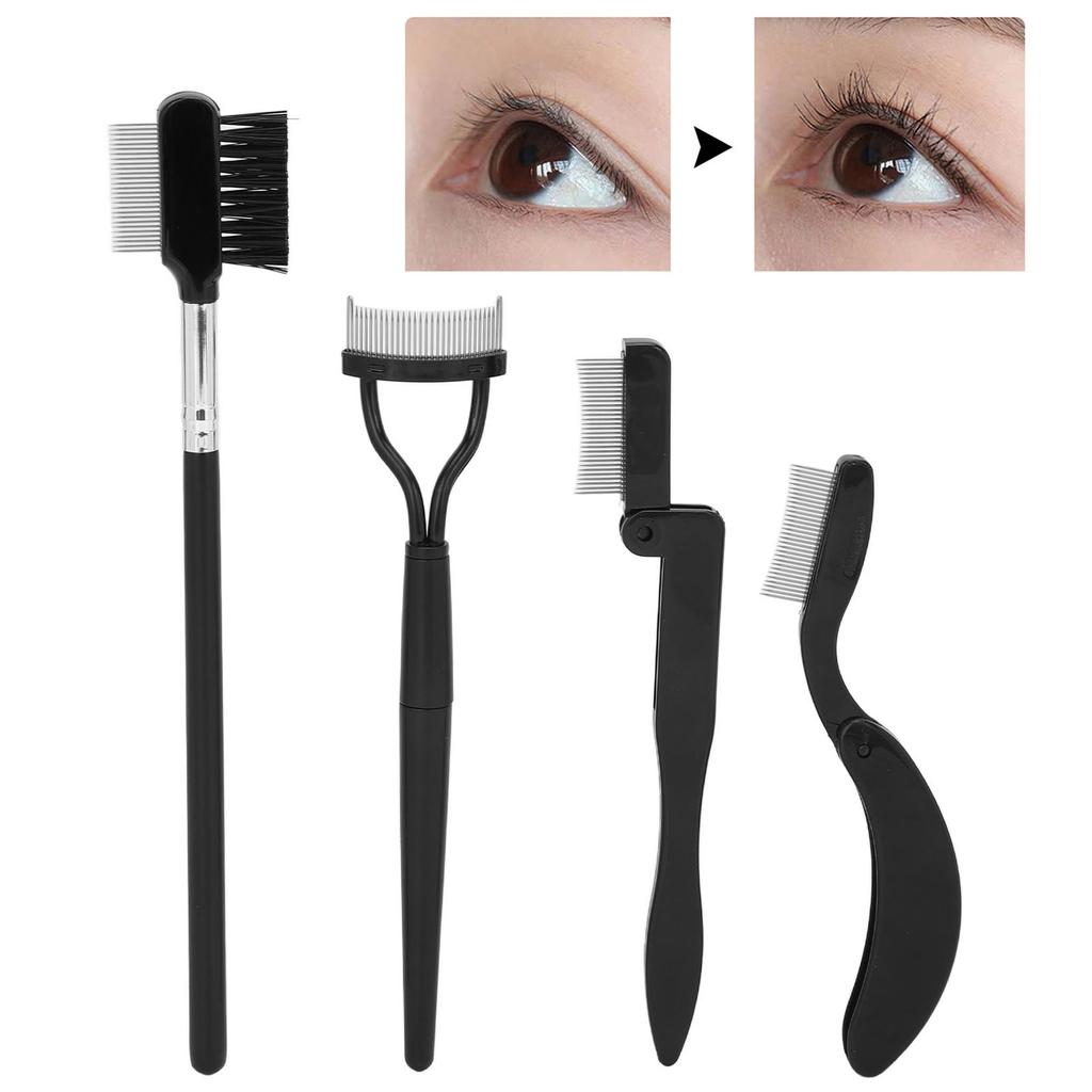 4 Pieces Folding Eyebrow Comb Eyelash Separator Grooming Brush Portable Makeup Tool for Girls Women