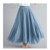 QICED Forest Girl's Artistic Plus-size Cotton and Linen Skirt, Elastic Waist A-line Skirt, Long Solid Color Ethnic Style Large Skirt, 24 Colors