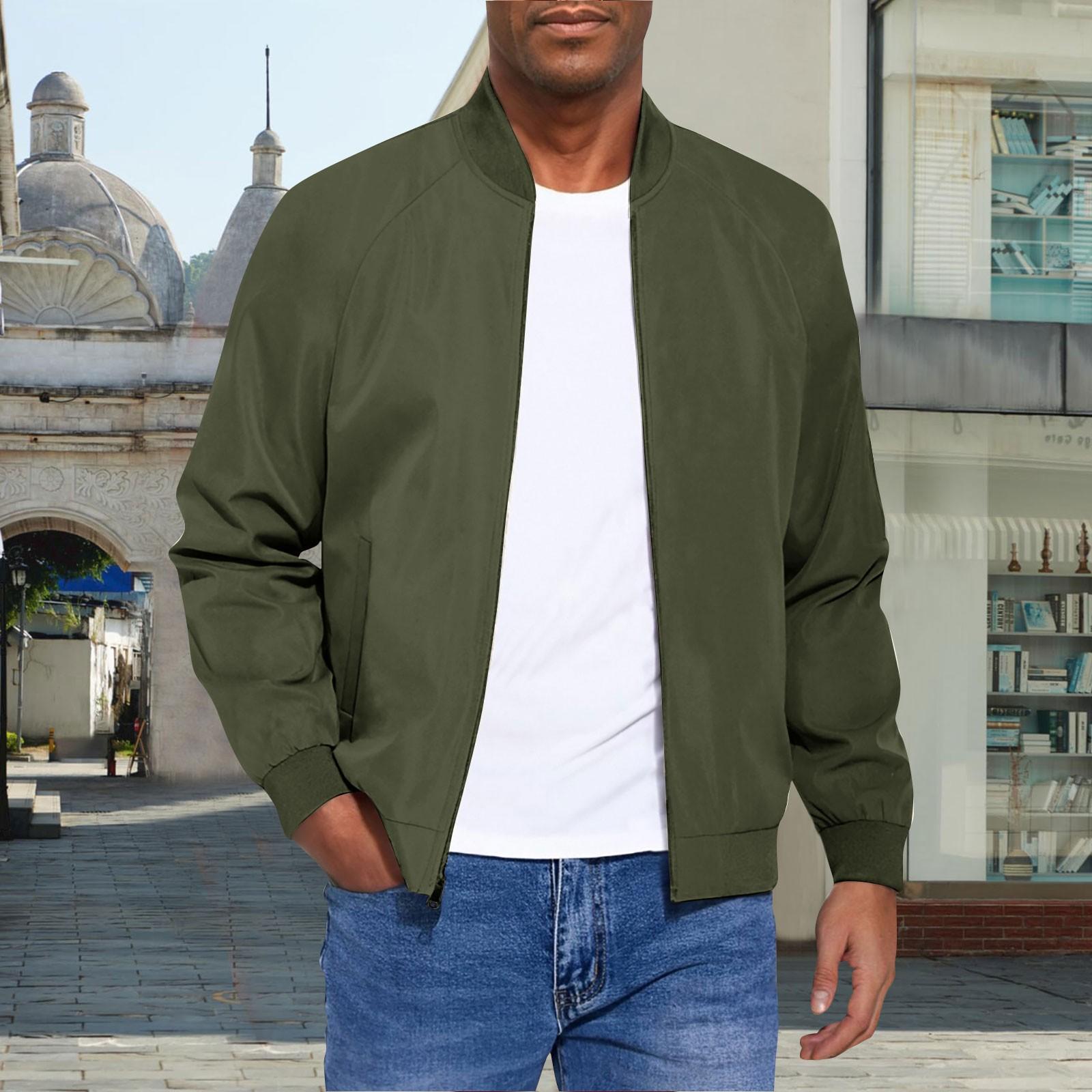 Men s Athletic Casual Jacket - Outdoor Plus Size Softshell Color Jacket Coat XL зелёный