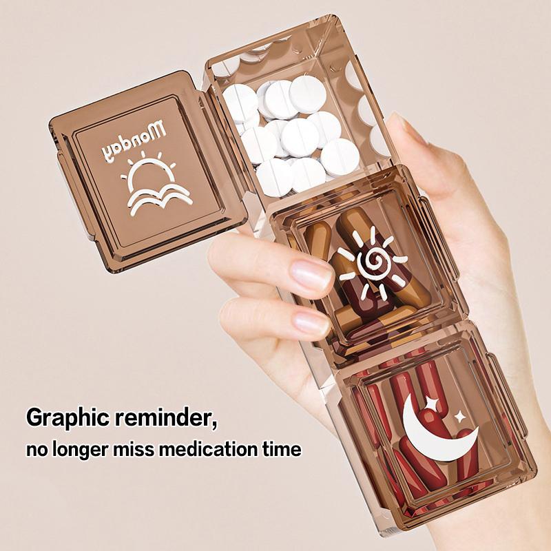 Portable Medicine Box Seven Days A Week Medicine Storage And Packaging Portable Medicine Dispenser Medicine Reminder Storage Box