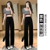 Women Modal Wide Leg Pants Summer High Waist Drawstring Straight Trousers 2 Length Options Loose Lazy Style Flowy Casual Pants