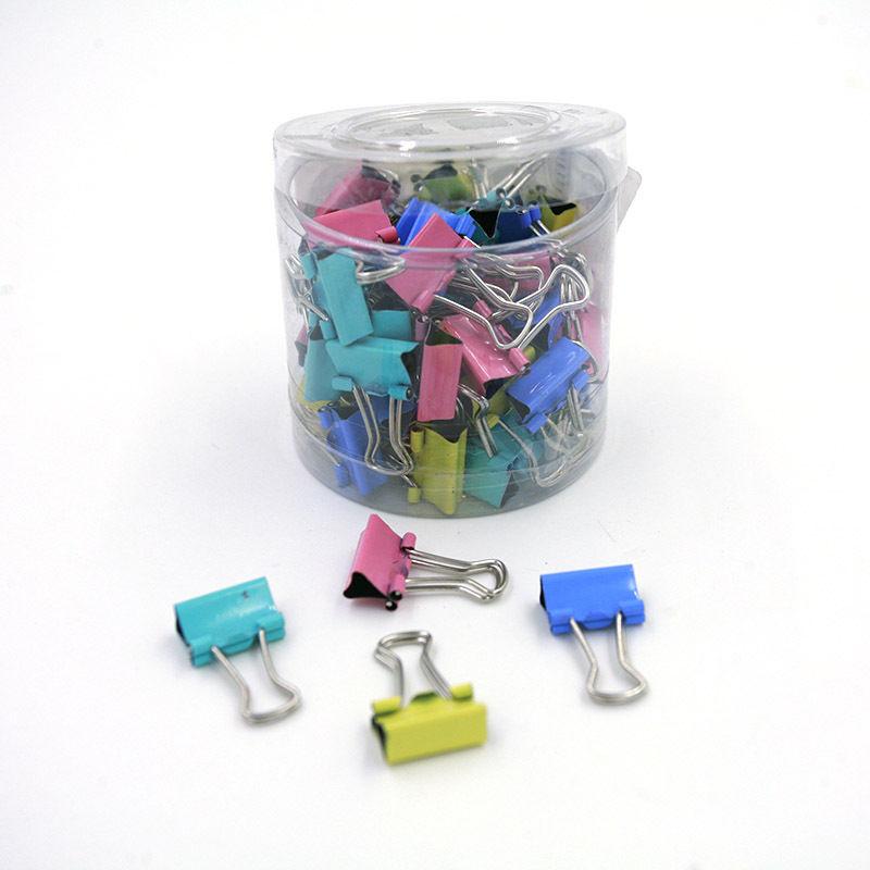 60pcs/lot 15mm Colorful Metal Binder Clips Paper Clip Office Stationery Binding Supplies