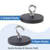 Rubber Coated Magnetic Hooks For Tools Keys Rusts Resistance Indoor Outdoor Closed Magnet Hooks for Garage Workshop