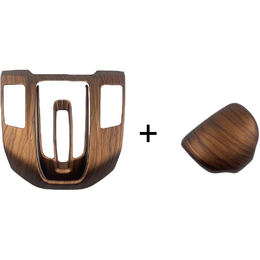 Car Gear Shift Box Panel Cover Inner Frame Gear Shift Knob Cover Auto Interior Decoration Accessories For Honda CRV CR-V 2017 2018     (Peach Wood