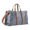 Fendi Logo Print Trimmed Tote Bag With Tassels Women Tote Bags Blue 8BH435-AUT4-F1SXQ