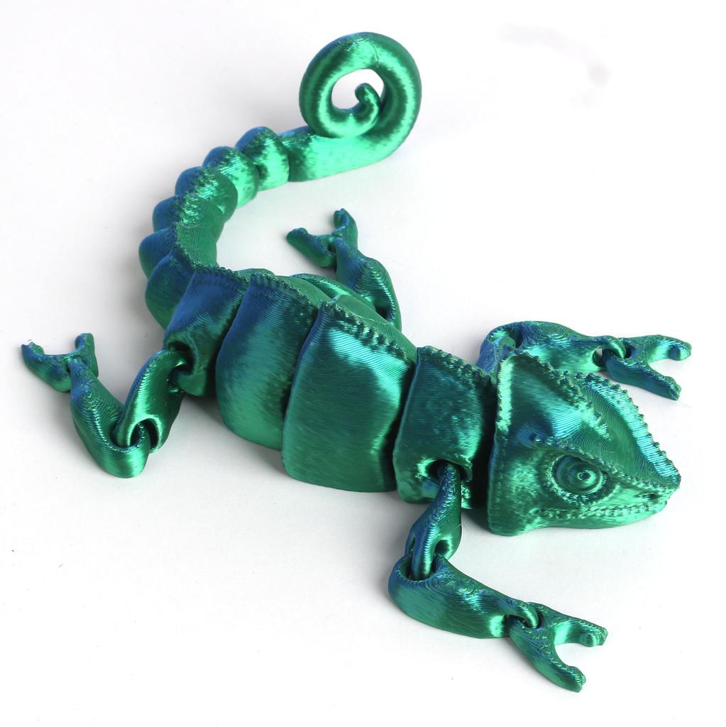 Stampa 3D Lucertola Camaleonte Giocattolo Animale di Simulazione Lucertola Colore Degradato Articolazioni Mobili Giocattoli Regalo per Bambini Decorazione per la Casa
