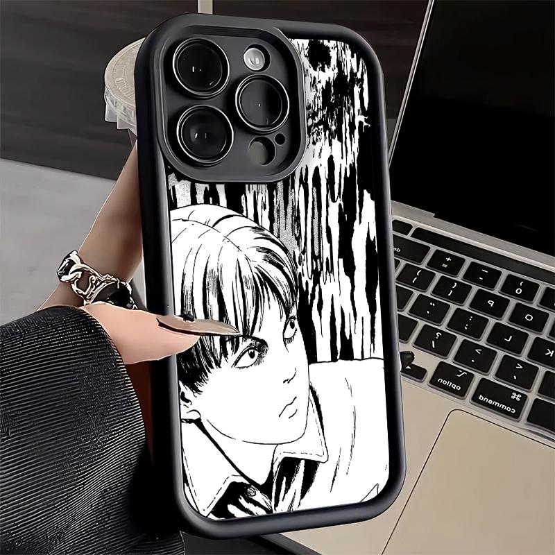 Phone Case for iPhone 17 Air 16E 15 16 Pro Max Japanese Horror Anime Cover 14 Plus 13 12 Mini Soft Shell Silicone Fundas