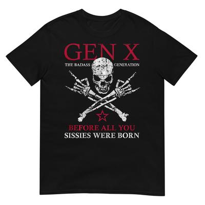 X Generation Bevor Ihr Weicheier Geboren Wurdet Totenkopf Rockhand T-Shirt