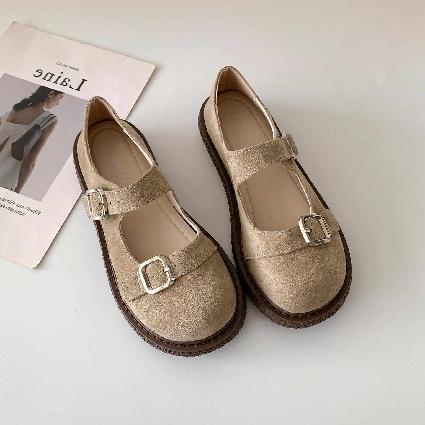 

Fashion lightweight retro French platform shallow mouth Mary Jane single shoes women s summer 2025 new versatile white Birkenstocks 40