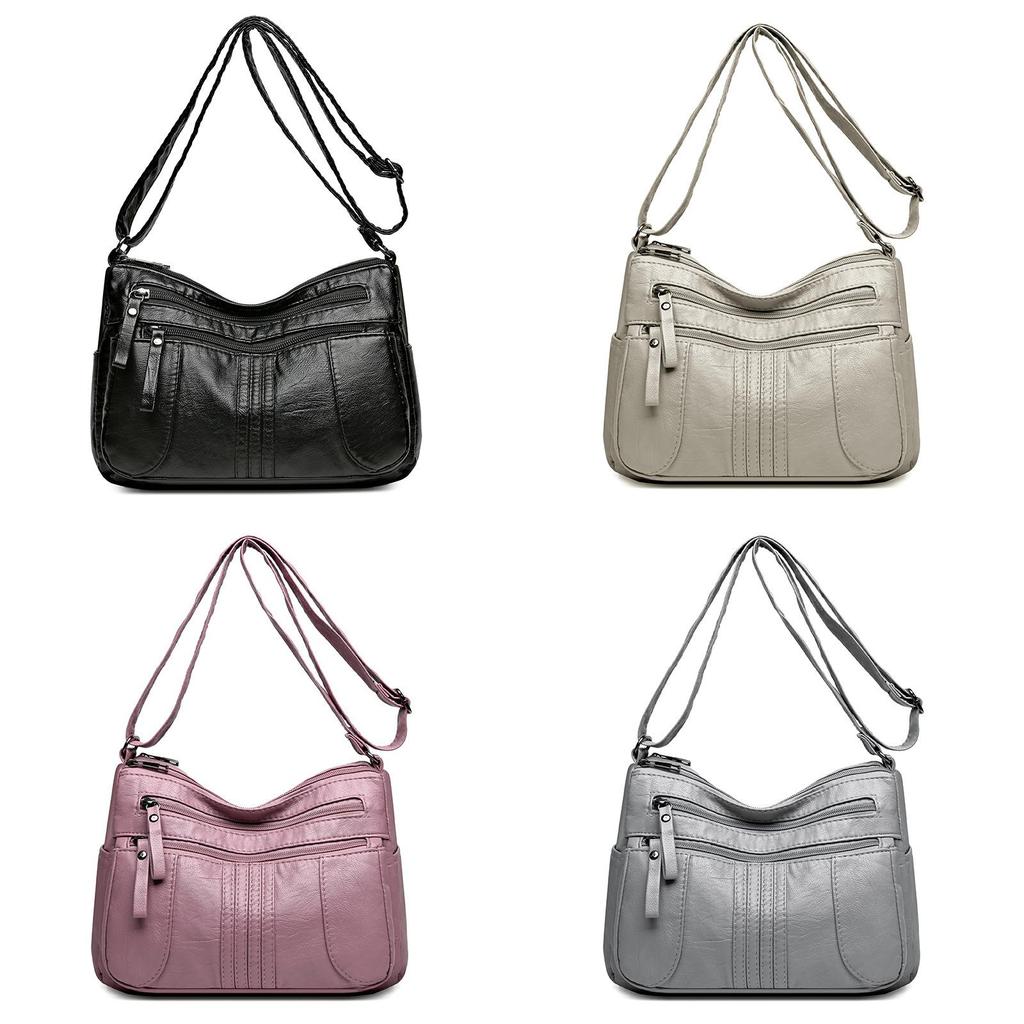 Klassische Polyestertasche für Damen mit Reißverschluss und Innentasche für den täglichen Gebrauch