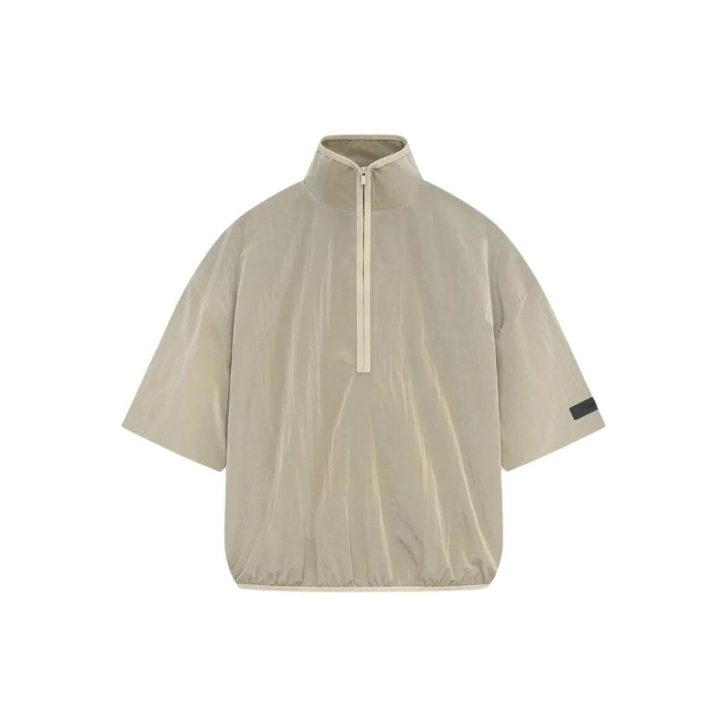 Fear of God Essentials Crinkle Nylon Half Zip Short-Sleeve Shirt Garden Yellow Men Tops 186SP244051F