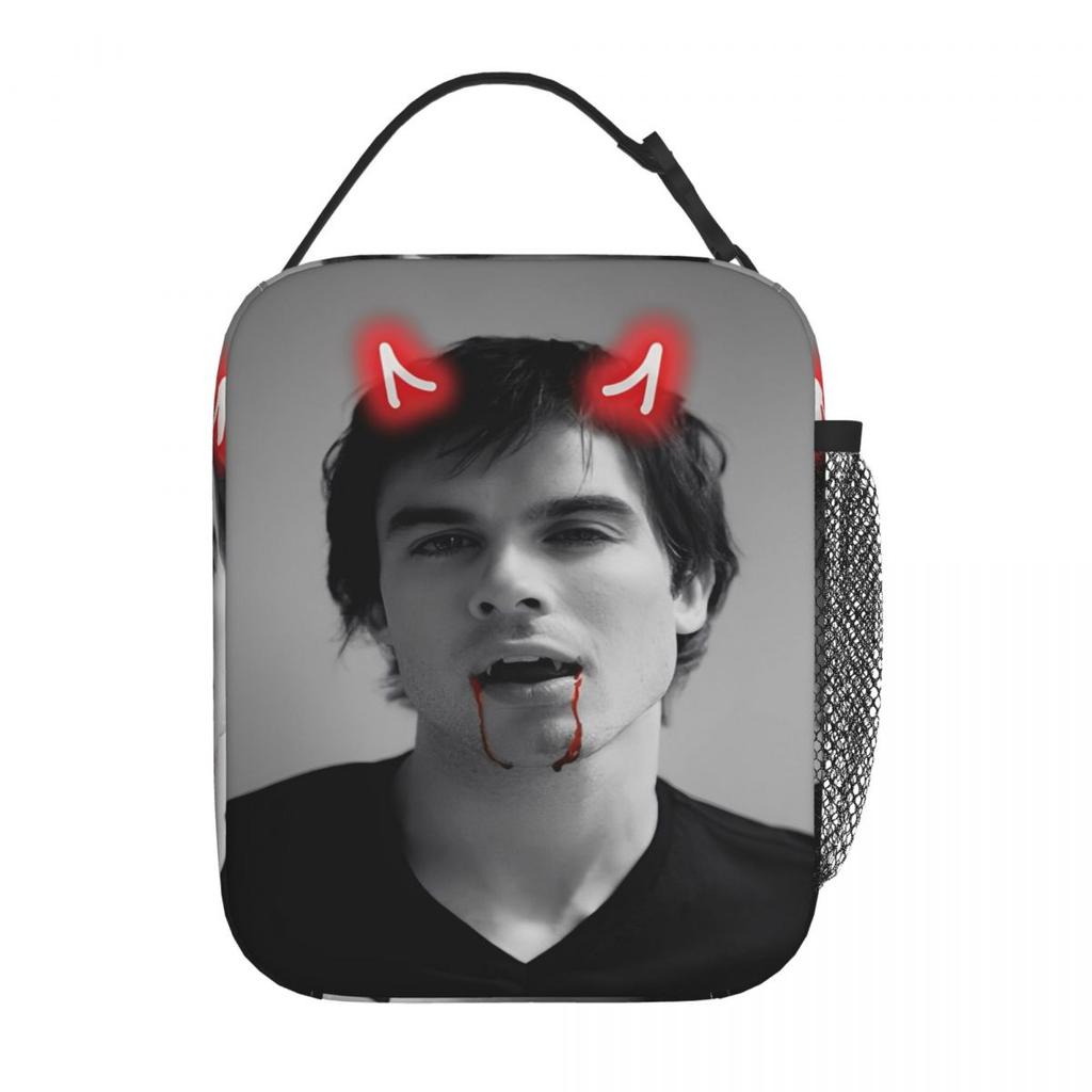 The Vampire Diaries Damon Salvatore TV Serie Lunchtas Werk Lunchbox Voor Meisjes Designer Thermische Tote Handtassen Koeltas