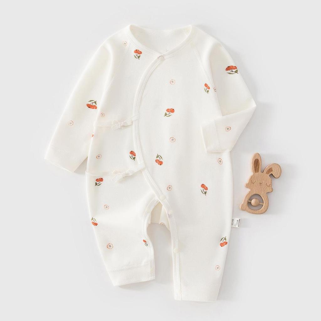 Butterfly Baby Bodysuit: Pure Cotton Newborn Jumpsuit for Spring & Autumn - Cute Crawling Outfit