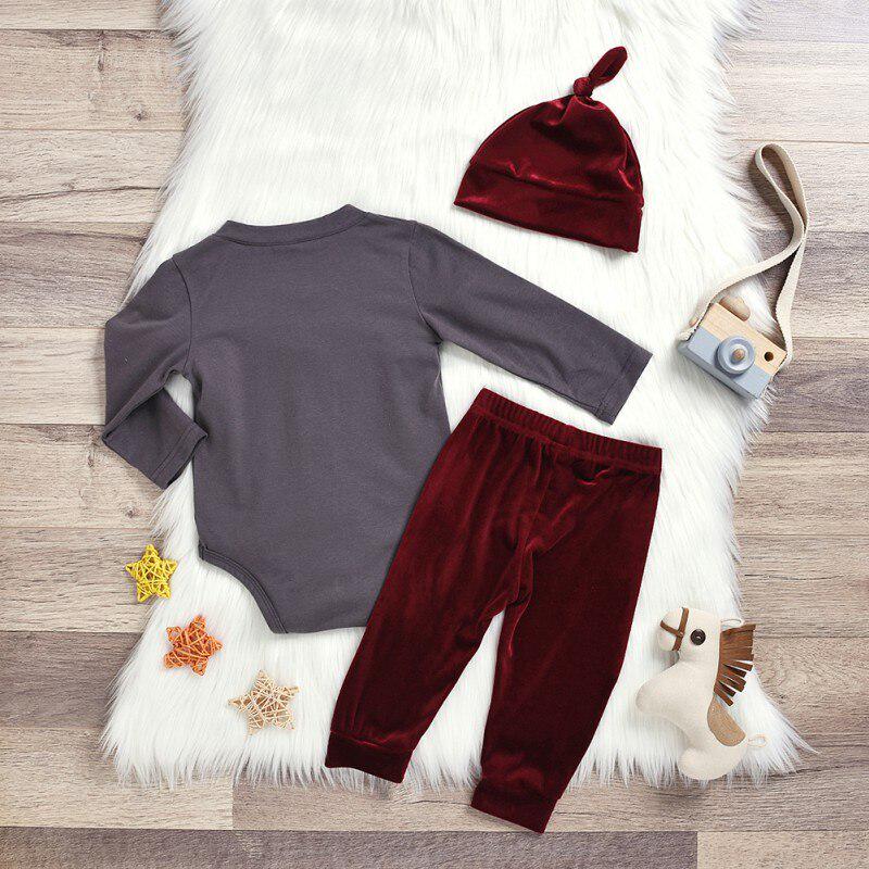 Buy Baby Boy Autumn Gentleman Clothes Set Bow Tie Romper Bodysuit